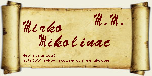 Mirko Mikolinac vizit kartica